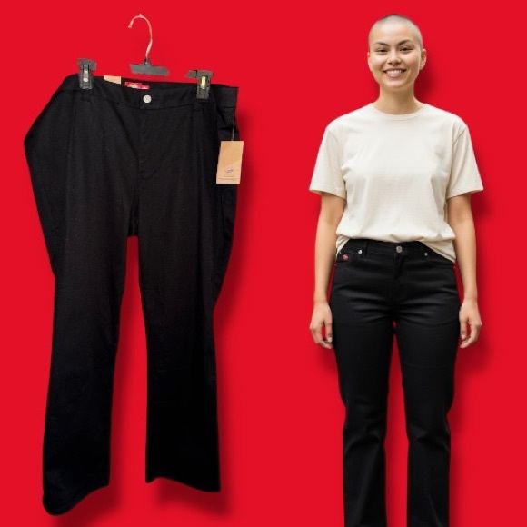 Dickies Black Bootcut Work Pants | Juniors' 18 - Picture 1 of 16